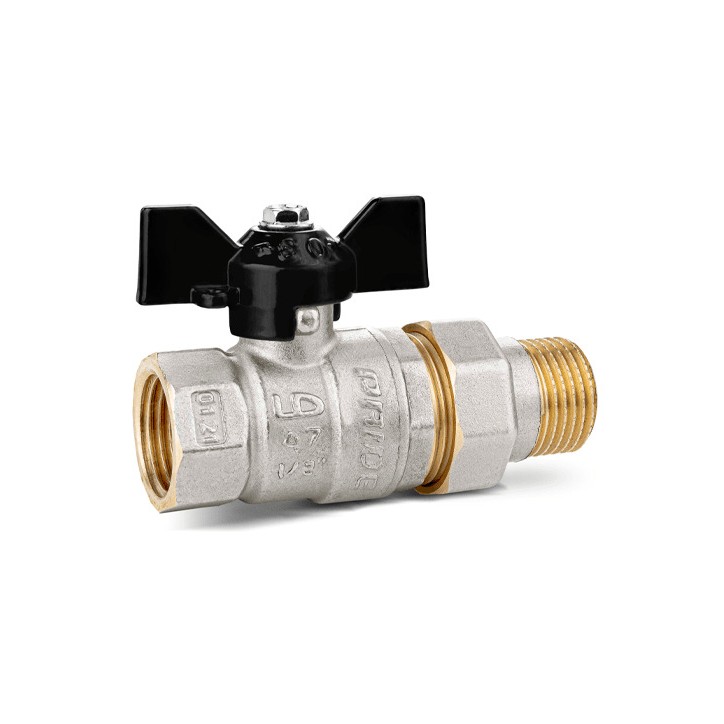 Кран шаровой со сгоном (американка) бабочка ВН/НР Ду25 Ру40 (1')