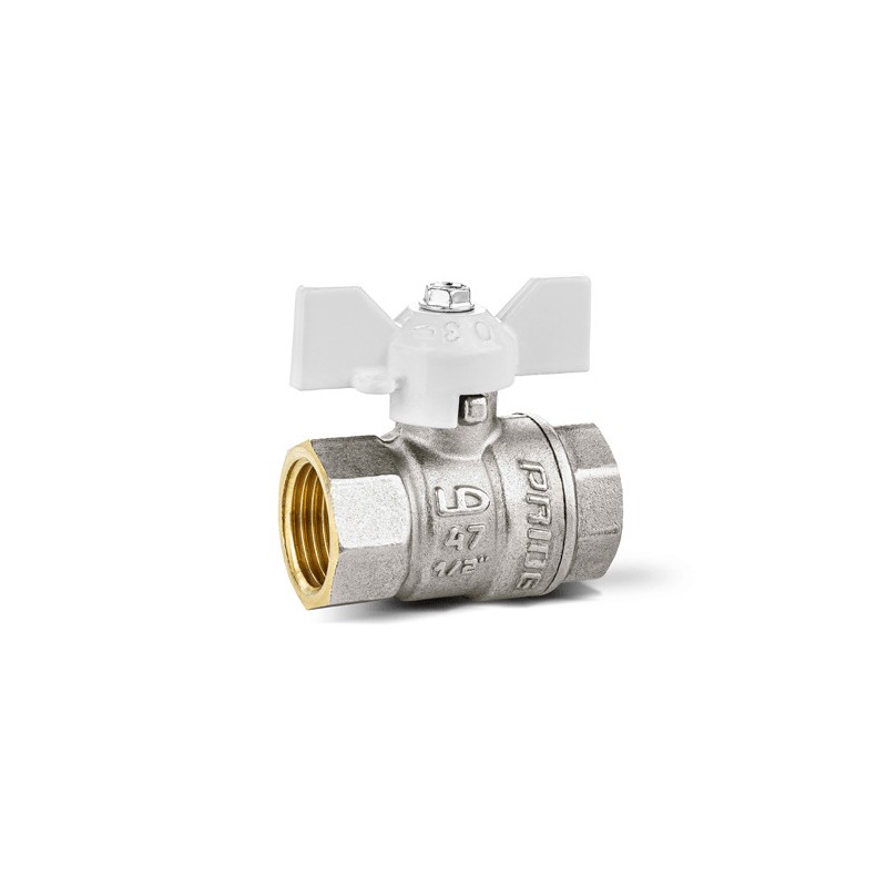 Кран шаровой 11б27п1 Ду20 Ру40 (3/4') ВВ белая ручка бабочка