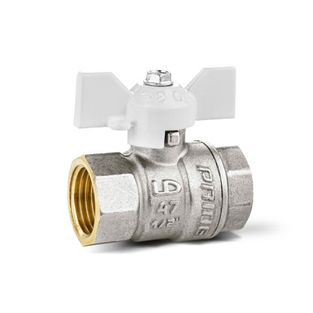 Кран шаровой 11б27п1 Ду20 Ру40 (3/4') ВВ белая ручка бабочка
