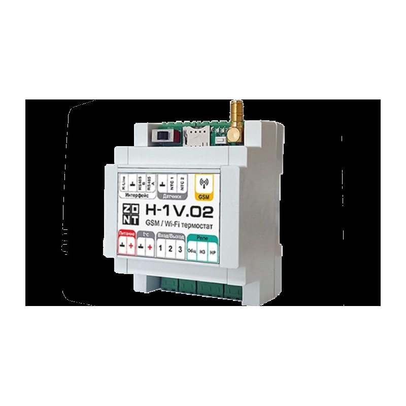 Контроллер ZONT H-1V.02 отопительный GSM / Wi-Fi на стену и DIN-рейку