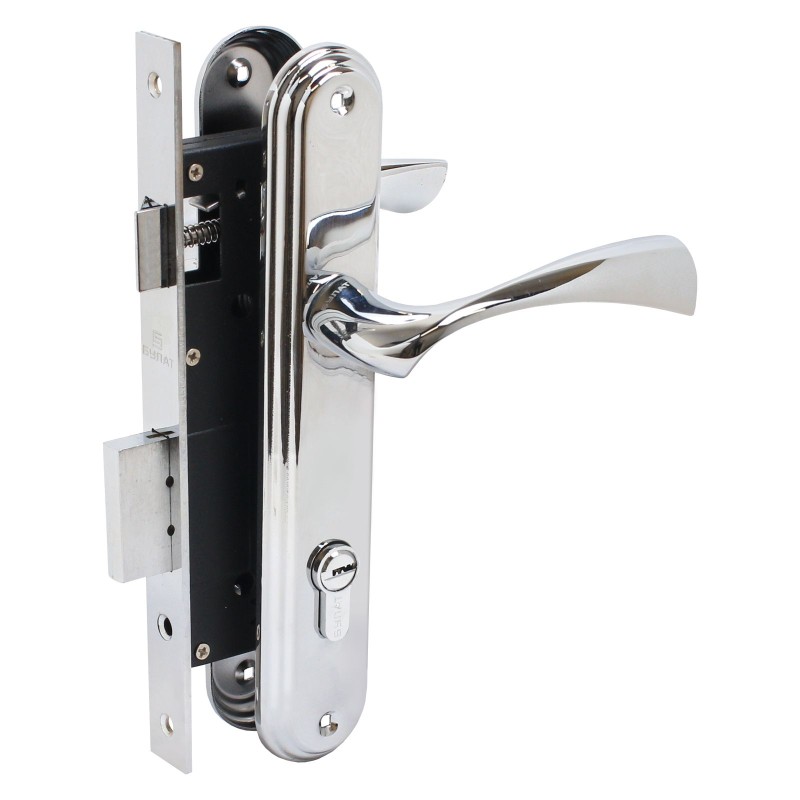 Замок врезной БУЛАТ ЗВ4-1.03.04 НОМОС хром 5 перф.кл. с/руч