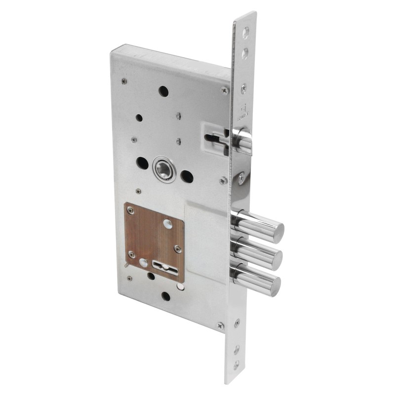 Замок врезной БУЛАТ ЗВ9-8.60.85.3(16).08 хром сувальд б/о б/наклад 5кл. для метал. дверей