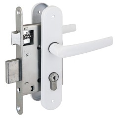 Замок врезной Птимаш ЗВ4-308 белый ШУРУП с/руч