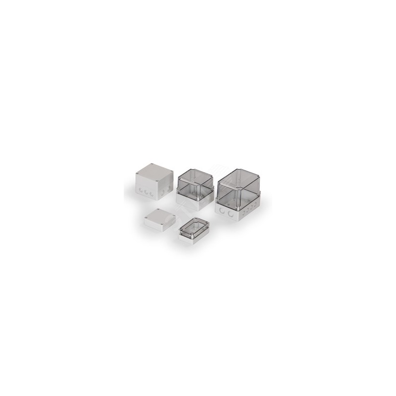 Cubo S 75 x 125 x 75 мм, 50 мм основание, глухая стенка, серая крышка, ABS, IP 66/67