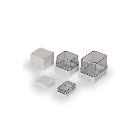 Cubo S 75 x 125 x 75 мм, 50 мм основание, глухая стенка, серая крышка, ABS, IP 66/67