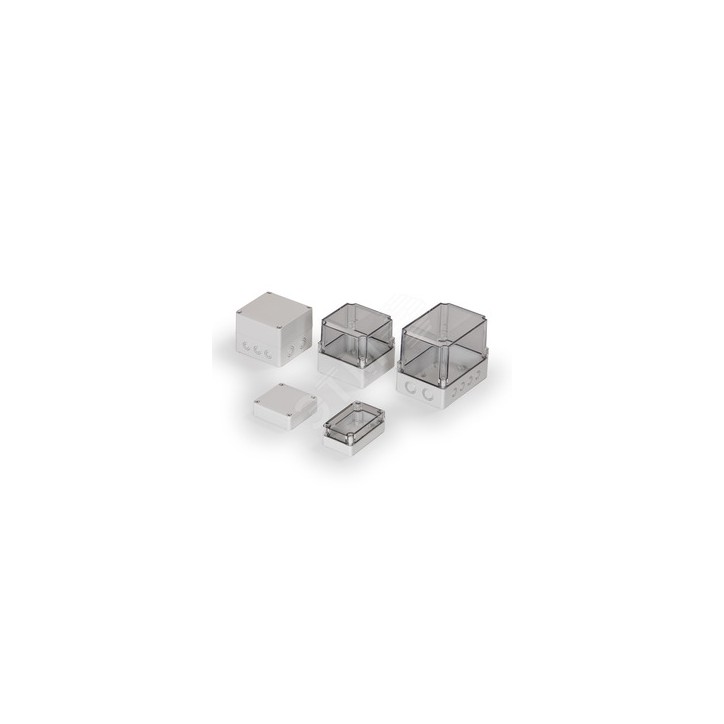 Cubo S 75 x 125 x 75 мм, 50 мм основание, глухая стенка, серая крышка, ABS, IP 66/67