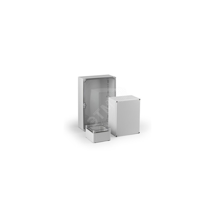 Cubo O 400 x 600 x 132 мм, глухая стенка, серая крышка, ABS, IP 66/67