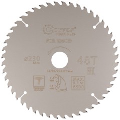 Диск пильный по дереву с тефлоновым покрытием 48Т, Profi plus, 230x1,6/2,4x32/30/25,4/20 мм