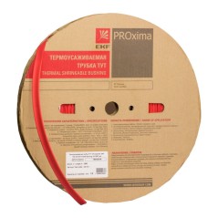 Трубка термоусаживаемая ТУТ нг 12/6 красная рулон PROxima