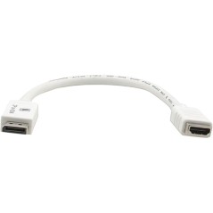 Кабель-переходник DisplayPort M на HDMI F, 0.3 м., белый