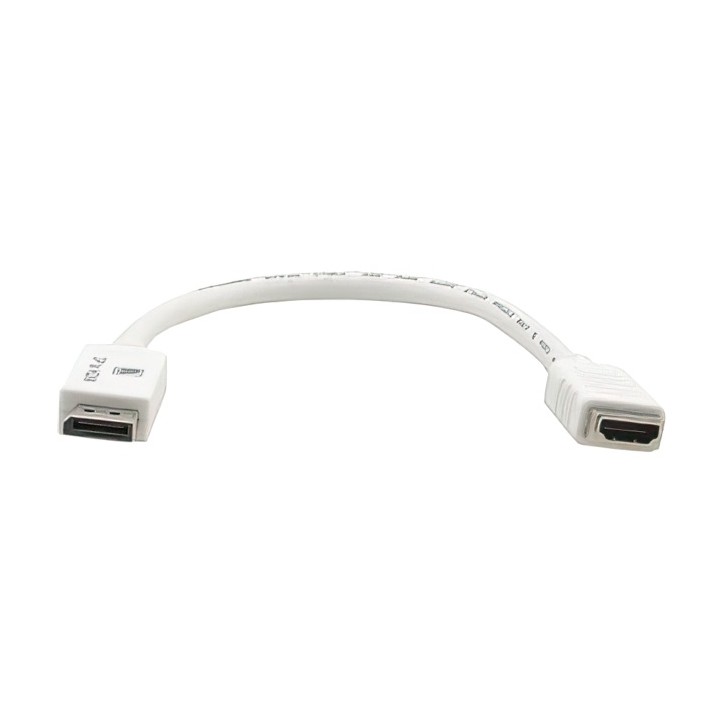 Кабель-переходник DisplayPort M на HDMI F, 0.3 м., белый