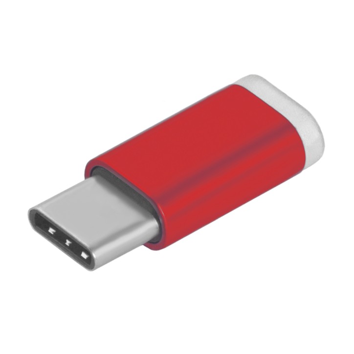 Переходник USB Type C М на Micro USB 2.0 F, красный, GCR-UC3U2MF-Red