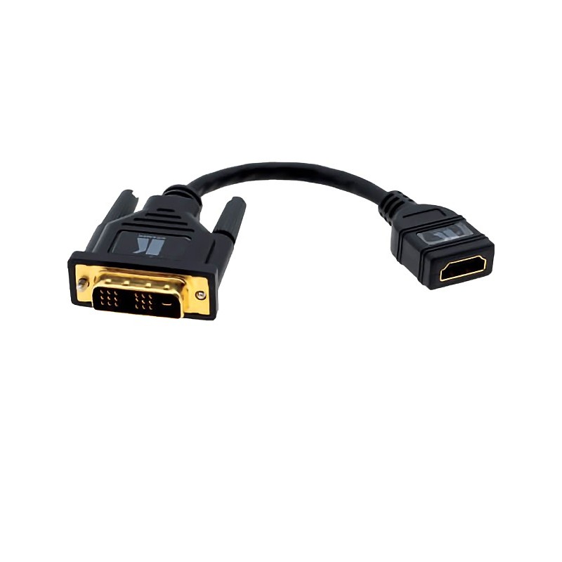 Кабель-переходник DVI М на HDMI F, 0.3 м., черный