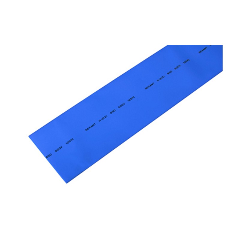 Термоусаживаемая трубка 50,0 25,0 мм, синяя, упаковка 10 шт. по 1 м, REXANT