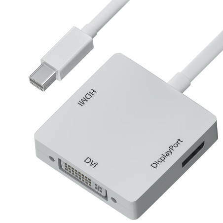 Хаб 3 в 1, Mini DisplayPort 19M на DisplayPort 20F, HDMI 19F и DVI 25+4F, 0.1 м., GCR-MDP2DHD