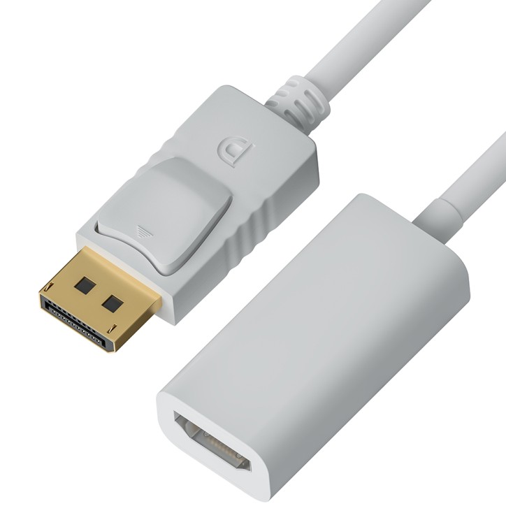 Переходник Active DisplayPort 20M v1.2 на HDMI 19F v1.4, 0.10 м., белый, GCR-ADP2MHDW