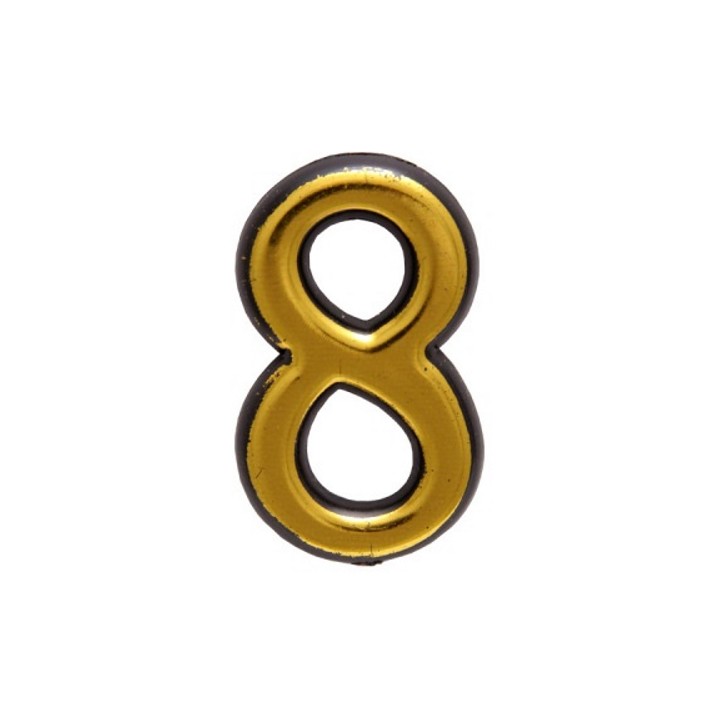 Цифра дверная на двусторонней клеевой основе. АЛЛЮР БОЛЬШАЯ пластик 8 золото