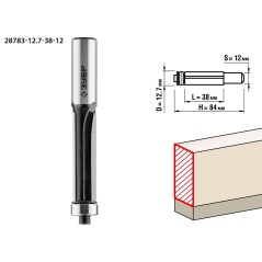 Фреза кромочная с нижним подшипником 12.7x38мм, хвостовик 12мм