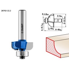 Фреза кромочная калевочная №2 22.2x8мм, радиус 4.8мм