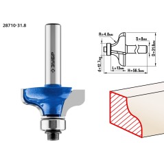 Фреза кромочная калевочная №8 31,8x14мм, радиус 4.8мм