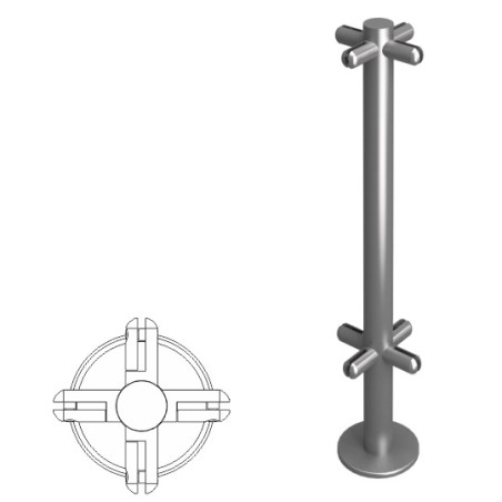 Стойка ограждения под стекло Х-образная 800мм