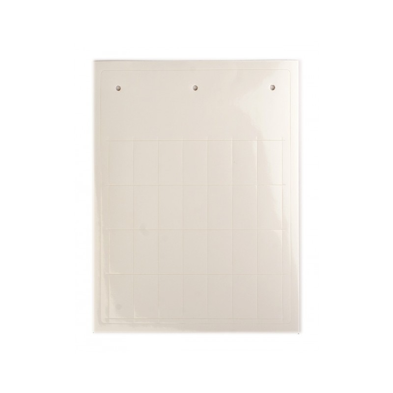 Табличка эластичная 27x15мм. Клейкое основание. Винил. Белая (28 шт. на пластине, упак. по 10 листов