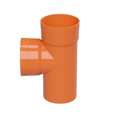 Тройник для двустенных труб 90 градусов D-63мм