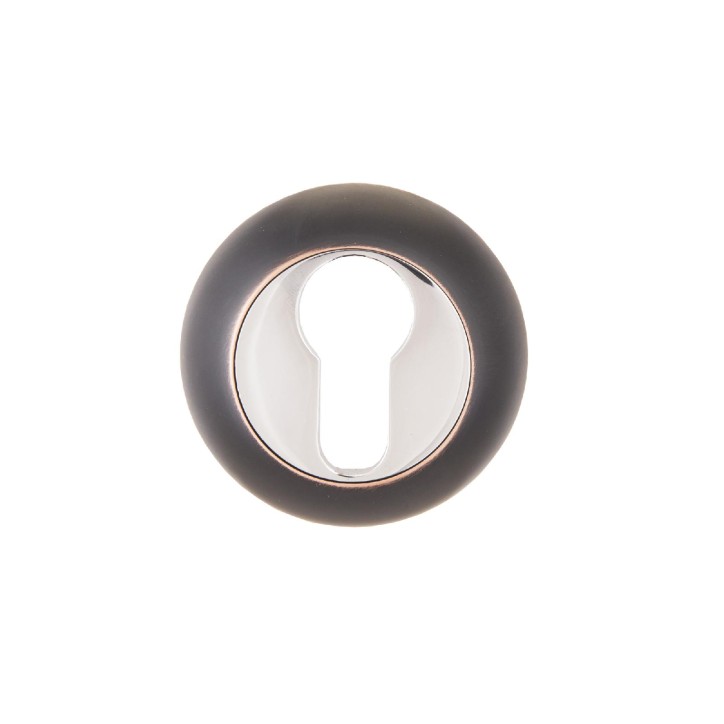 Накладка декоративная (комплект) под цилиндровый механизм замка, АЛЛЮР АРТ ET-R1 ORB (3252 тёмная ме