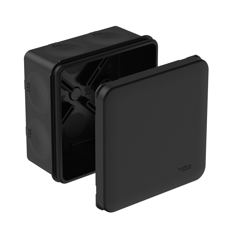 MultiBox Коробка распределительная с мембранными вводами IP66 85х85х42 Черная (со стикером) под пист
