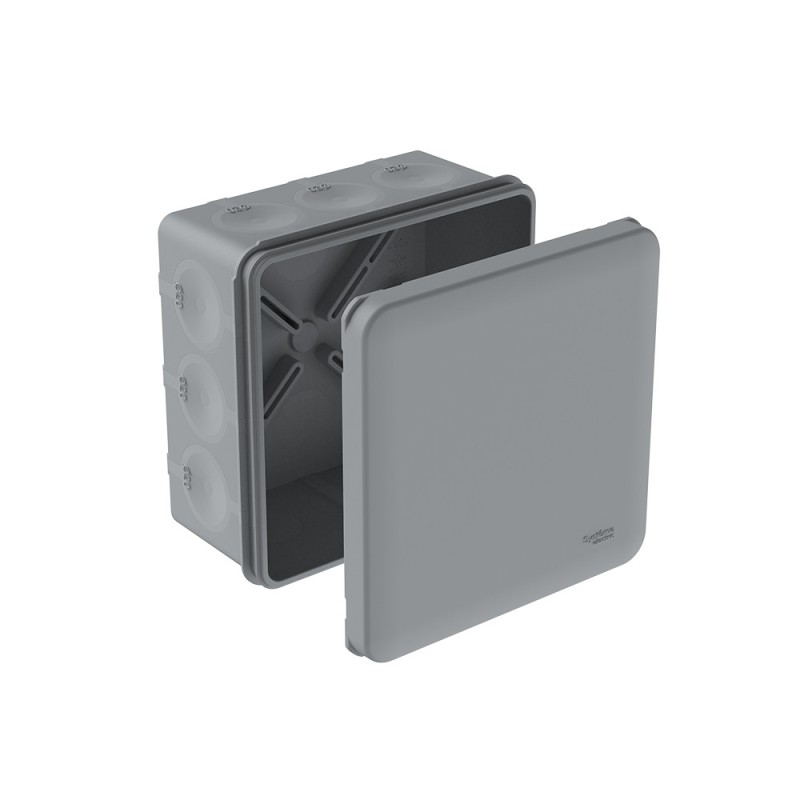 MultiBox Коробка распределительная с мембранными вводами IP66 100х100х50 Серая (со стикером) под пис