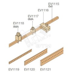 Крепление кабеля D-0.5-16мм.кв на шину EV1115 (100шт)